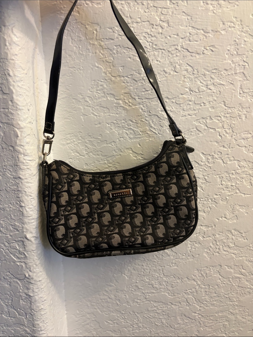 Rossetti Black/Gray Patterned Shoulder Bag